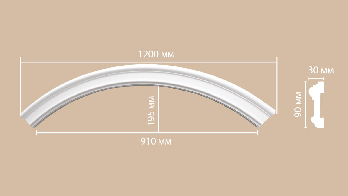 Радиус [1/4 круга] DECOMASTER 897901-150 (Rнар. 840 | Rвн. 750мм)